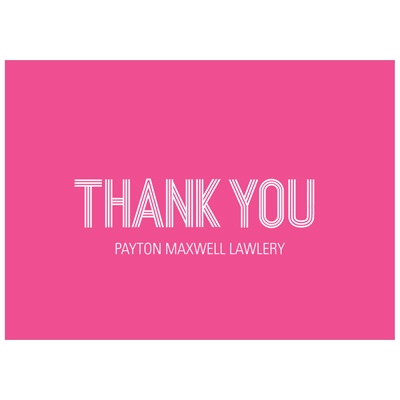 Striped Appreciation in Pink -- Personalized Baby Thank You Cards
