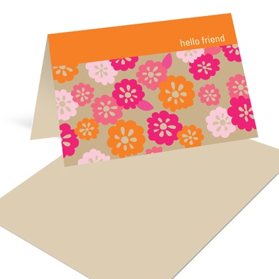 Flower Frenzy in Pink -- Modern Notelettes