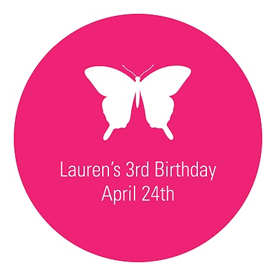 Beautiful Butterfly -- Kids Birthday Favor Stickers