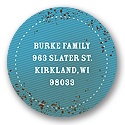 Speckled denim in Blue -- Kids Birthday Favor Stickers