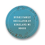 Speckled denim in Blue -- Kids Birthday Favor Stickers