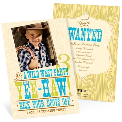 Yee-haw! -- Western Birthday Invitations in Blue