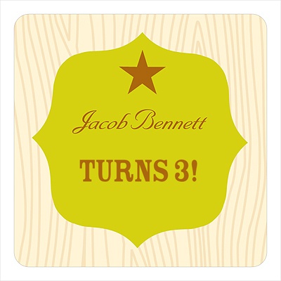 Creative Sheriff Badge -- Kids Birthday Favor Stickers