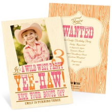 Yee-haw! -- Western Birthday Invitations in Pink