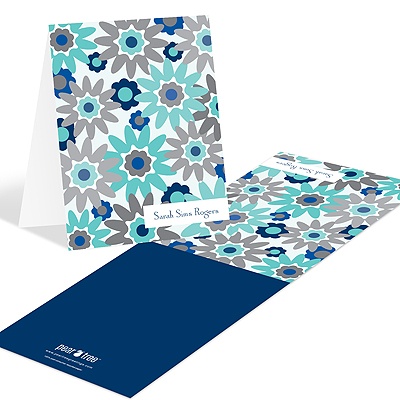 Fresh Blooms in Blue -- Floral Stationery