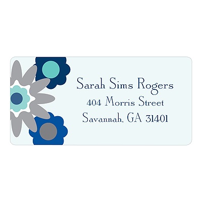 Fresh Blooms in Blue -- Floral Address Labels