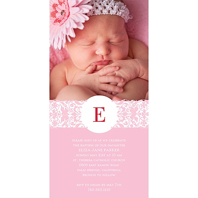 Symbolic Monogram -- Photo Baptism Invitations