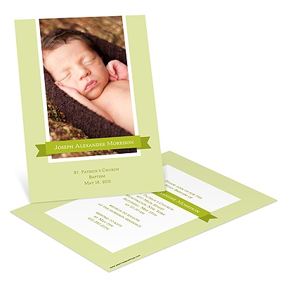 Sweetly Wrapped Banner -- Photo Baptism Invitations