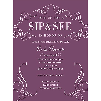 Flourish Framework -- Elegant Baby Shower Invitations