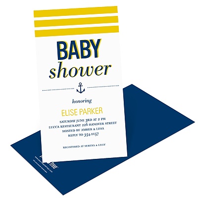 Stripes at Sea -- Nautical Baby Shower Invitations