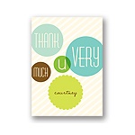 Floating Green Circles -- Baby Shower Thank You Cards