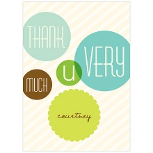Floating Green Circles -- Baby Shower Thank You Cards