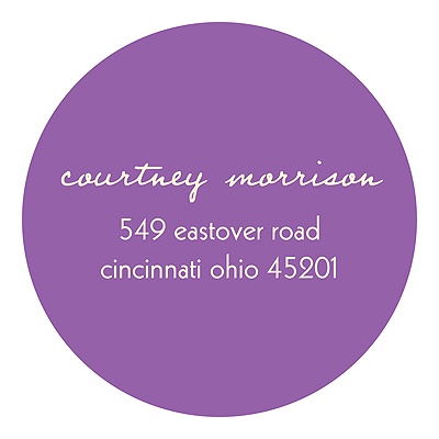 Simple Circle -- Purple Baby Shower Address Labels