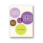 Floating Purple Circles -- Baby Shower Thank You Notes