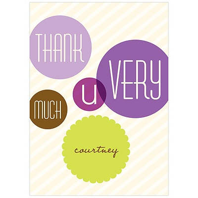 Floating Purple Circles -- Baby Shower Thank You Notes
