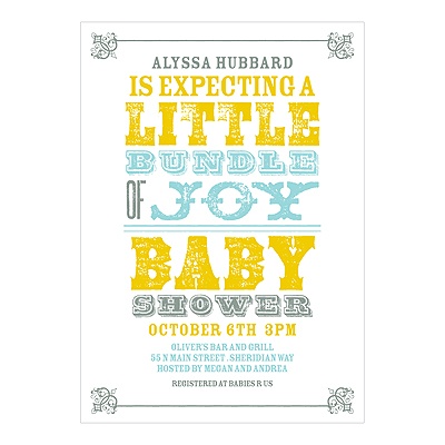 Customized Baby Shower Invitations on Personalized Poster    Vintage Baby Shower Invitations   Pear Tree