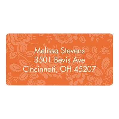 Floral Finds -- Orange Baby Address Labels