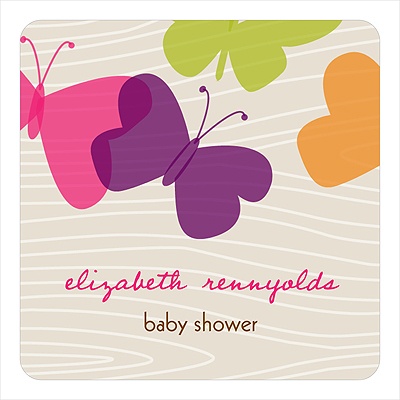 Flowing Wood Design -- Baby Shower Favor Stickers