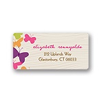 Flowing Wood Design -- Butterfly Address Labels
