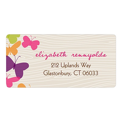 Flowing Wood Design -- Butterfly Address Labels