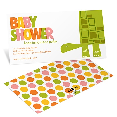 Shell-filled Shower -- Turtle Baby Shower Invitations