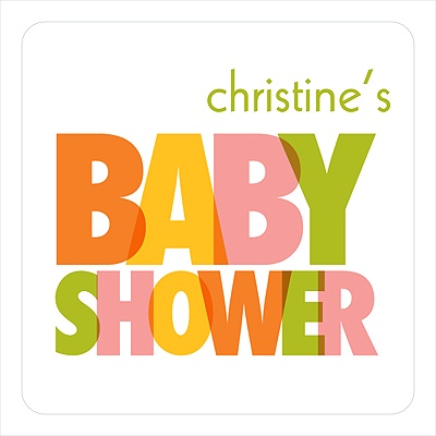 Colorful Overlaps -- Baby Shower Favor Stickers