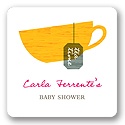 Tea Party -- Baby Shower Favor Stickers