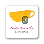 Tea Party -- Baby Shower Favor Stickers