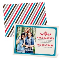 Stripes Meet Star of David -- Rosh Hashanah Greeting Cards