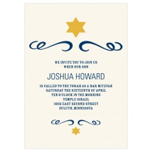 Simple Shining Star -- Bar Mitzvah Invitations