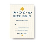 Simple Shining Star -- Bar Mitzvah RSVP Cards