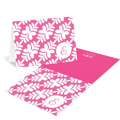 Trendy Floral Pattern -- Bat Mitzvah Thank You Cards