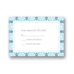 Custom Kaleidoscope Designs in Blue -- Unique RSVP Cards