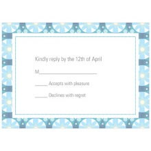 Custom Kaleidoscope Designs in Blue -- Unique RSVP Cards