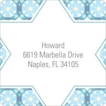 Custom Kaleidoscope Designs in Blue -- Trendy Address Labels