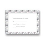 Custom Kaleidoscope Designs in Grey -- Unique RSVP Cards