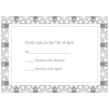 Custom Kaleidoscope Designs in Grey -- Unique RSVP Cards