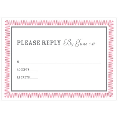 Zig Zag Frame -- RSVP Response Cards