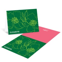 Modern Floral Stenciling -- Bat Mitzvah Thank You Cards