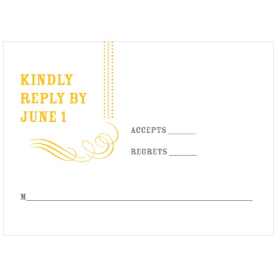 Chic Flourish -- Bar & Bat Mitzvah RSVP Cards