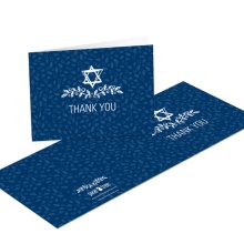Sketched Star of David -- Bar Mitzvah Thank You Cards