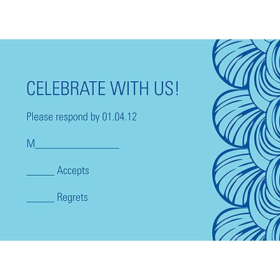 Artistic Scallops -- Bar Mitzvah Response Cards