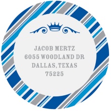 Round the Crown in Blue --  Bar Mitzvah Address Labels