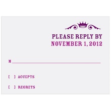 Crown Emblem in Purple -- Bat Mitzvah Reply Cards