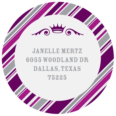Round the Crown in Purple --  Bat Mitzvah Address Labels