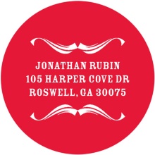 Simple Swirls -- Personalized Round Address Labels