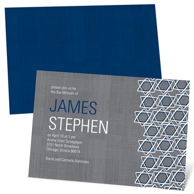 Grosgrain Sketch -- Modern Bar Mitzvah Invitations