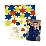 Trendy Traveling Stars -- Photo Bar Mitzvah Invitations