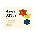 Brushed Stars of David -- Bar Mitzvah RSVP Cards