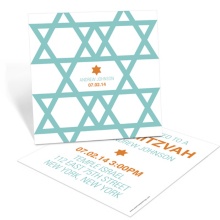 Molded Stars -- Custom Bar Mitzvah Invitations